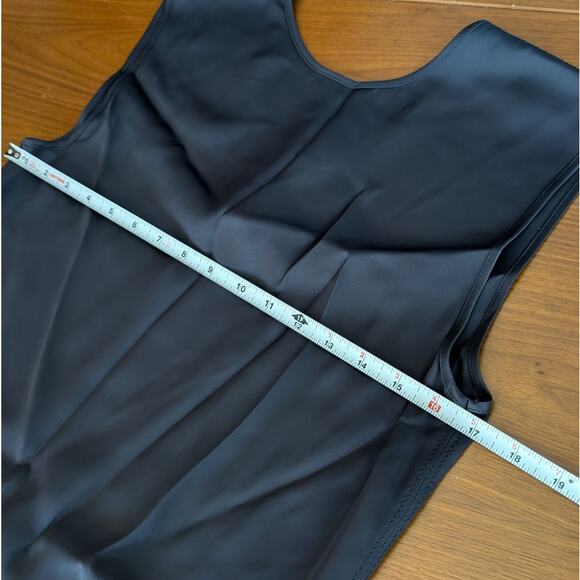 NWT Lanvin Black Satin Sleeveless Round Neck Dress with Ruffles, size EU38/US2 - Picture 7 of 9